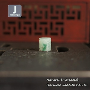 Authentic Jadeite Barrel Bead | Hand Carved Burmese Jadeite | Natural Untreated Grade A Jade