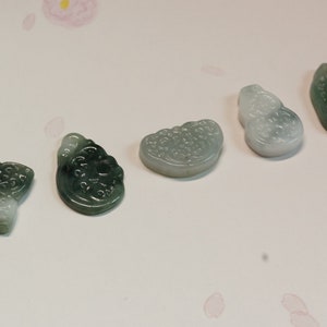Assorted Dainty Carved Jadeite Pendant for Necklace- Hand Carved Burmese Jadeite, Natural Untreated Grade A Jade
