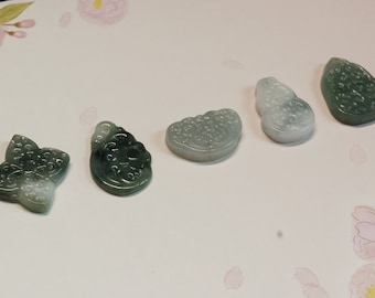 Assorted Dainty Carved Jadeite Pendant for Necklace- Hand Carved Burmese Jadeite, Natural Untreated Grade A Jade