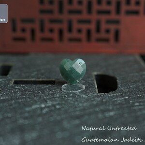 Faceted Heart Jadeite Pendant for Necklace, Hand Carved Guatemalan Jadeite, Natural Untreated Grade A Jade
