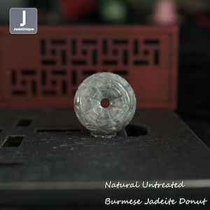 Jadeite Donut for Bracelet/Necklace - Hand Carved Burmese Jadeite, Natural Untreated Grade A Jade