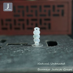 Grape Jadeite Charm for Bracelet/Pendant for Necklace - Hand Carved Burmese Jadeite, Natural Untreated Grade A Jade