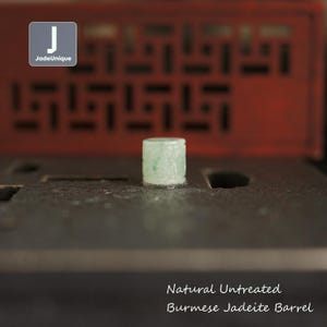 Authentic Jadeite Barrel Bead | Hand Carved Burmese Jadeite | Natural Untreated Grade A Jade