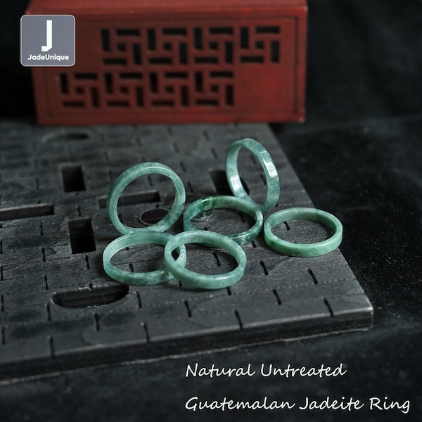 Anillo de jadeíta auténtico tamaño EE.UU. 10 / Tamaño 11.5 / Jadeíta guatemalteca tallada a mano / Jade natural sin tratar grado A