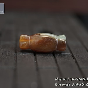 Jadeite Candy Bead - Hand Carved Burmese Jadeite Candy-Shaped Beads, Natural Untreated Grade A Jade