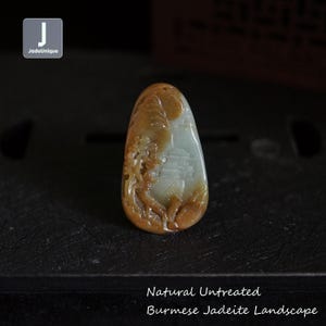 Sunset in Japan - Hand Carved Burmese Jadeite Pendant for Necklace - Natural Untreated Grade A Jade (Certified)