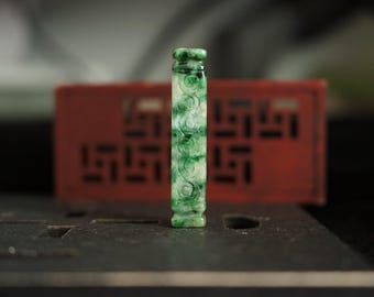Jadeit-Röhrenperle | Jade-Zylinder | Längliche Cong-Säule | Handgeschnitzter guatemaltekischer Jadeit | Natürlicher, unbehandelter Jade der Güteklasse A