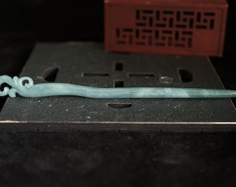 Jadeite Hair Pin | Hand Carved Guatemalan Jadeite | Natural Untreated Grade A Jade (Certified)