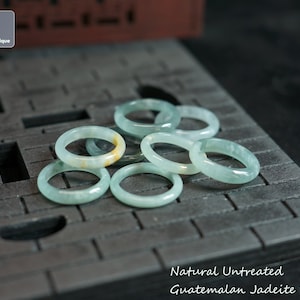 Authentic Jadeite Ring US Size 3.5, Hand Carved Guatemalan Jadeite, Natural Untreated Grade A Jade