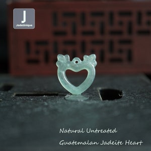 Heart Jadeite Pendant for Necklace | Hand Carved Guatemalan Jadeite | Natural Untreated Grade A Jade