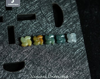 Ninja Star Jadeite Bead for Bracelet | Hand Carved Guatemalan Jadeite Shuriken | Natural Untreated Grade A Jade