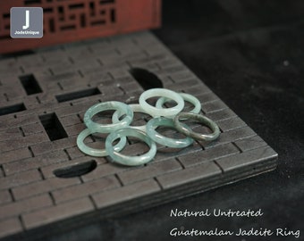 Authentic Jadeite Ring US Size 4.5, Hand Carved Guatemalan Jadeite, Natural Untreated Grade A Jade