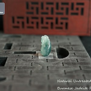 Jadeite Pouch Pendant for Necklace - Hand Carved Burmese Jadeite, Natural Untreated Grade A Jade