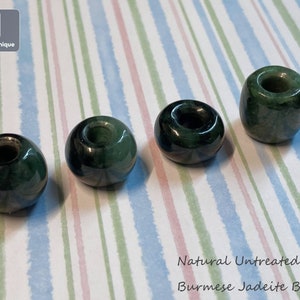 Green Jadeite Barrel Beads for Necklace/Bracelet - Burmese Jadeite, Natural Untreated Grade A Jade