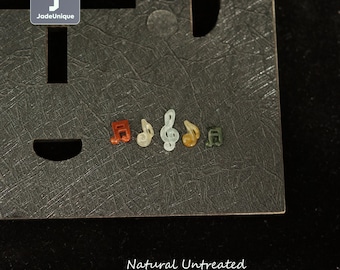 Jadeite Musical Note Charm for Bracelet or Necklace | Hand Carved Burmese Jadeite | Natural Untreated Grade A Jade