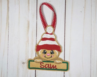 Personalized Gingerbread Boy Christmas Ornament