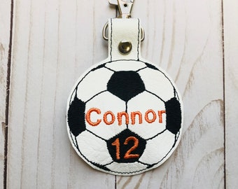 Soccer Bag Tag/Soccer Key Fob/Personalized Soccer Gift