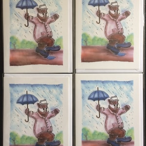 Eight Brown Bear's Big Day Out blank greeting cards