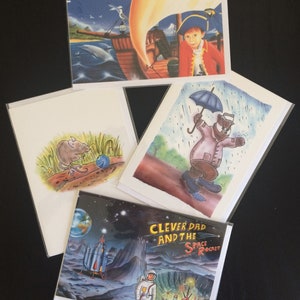 8 (2 x 4 different) 7&quot;x5&quot; blank greeting, birthday, invitation cards