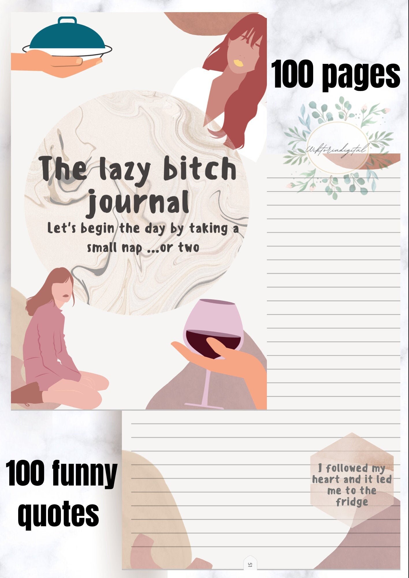 Funny journal Hardcover available rich bitch printable | Etsy
