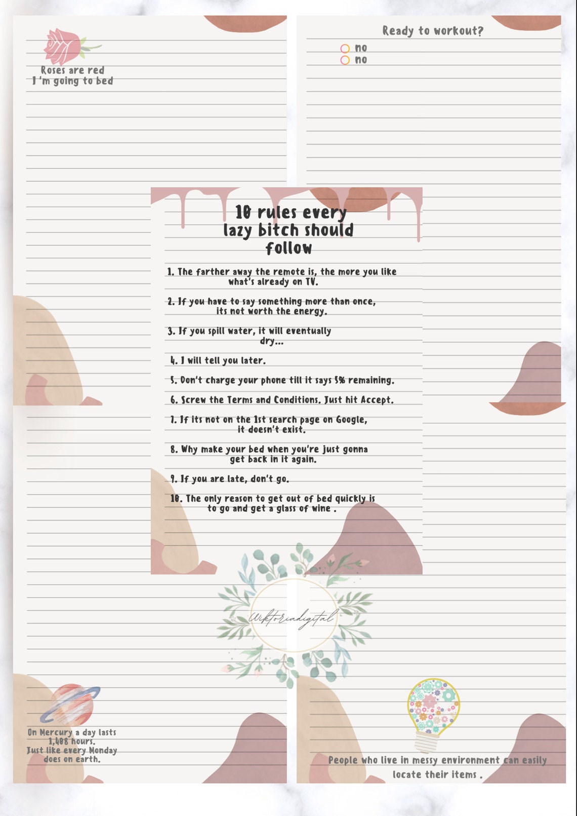 Funny journal Hardcover available rich bitch printable Etsy