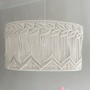 String Lamp Macrame Chandelier, Boho Crochet Lampshade, Unique Macrame lamp shades, Boho home decor, Farmhouse chandelier