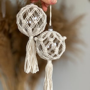Boule de Noël en macramé : lot de 6 décorations de Noël