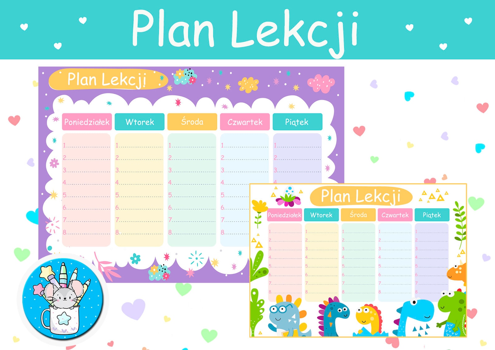 Ręcznie Robiony Plan Lekcji Dla Nastolatki www.etsy.com