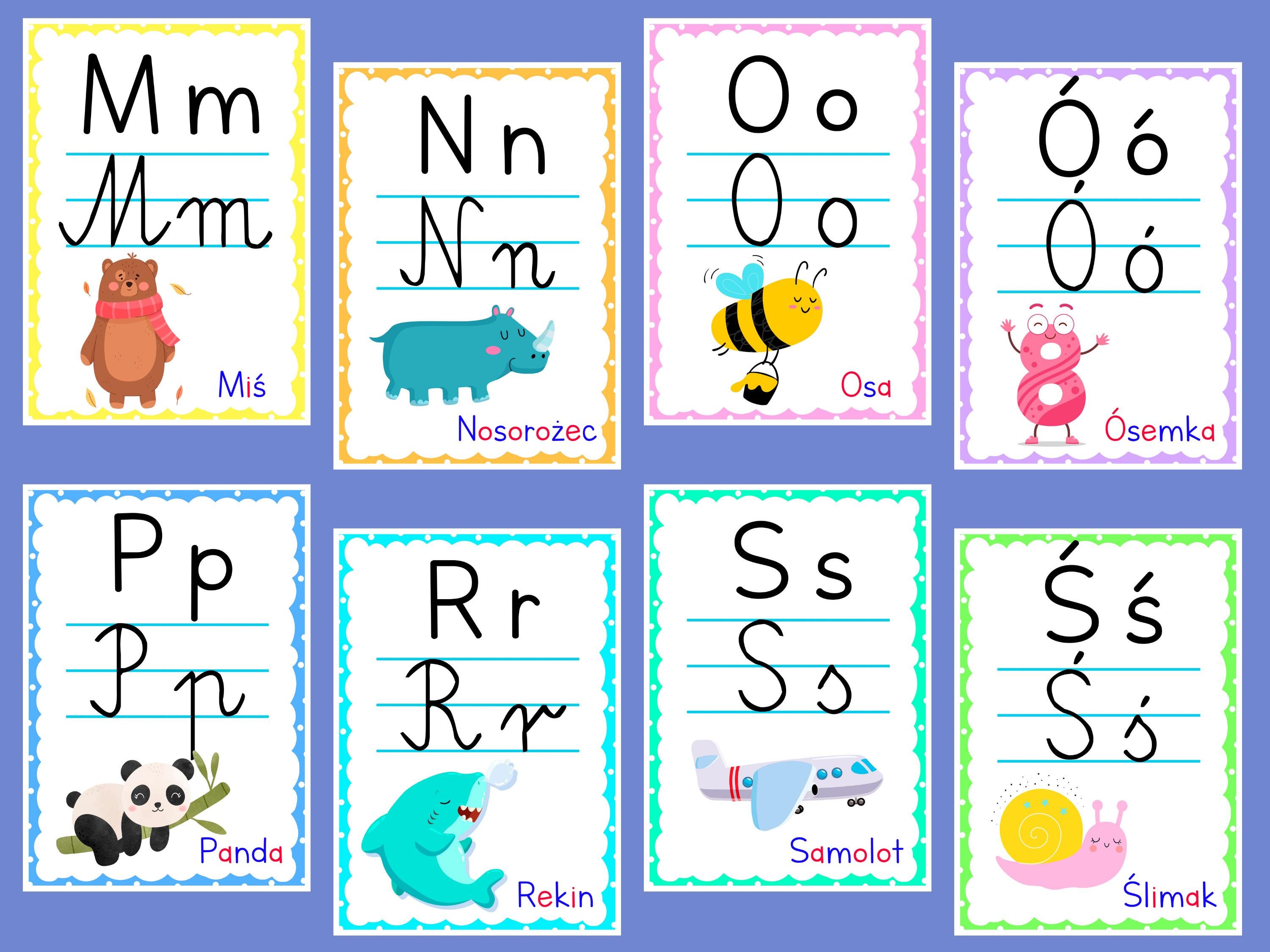 Polish Alphabet Posters | Polski Alfabet Do Druku | Polish Letters ...