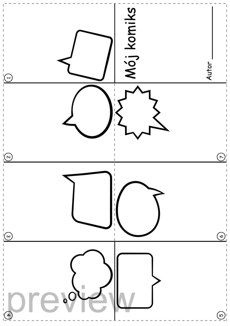 Komiks Dla Dzieci Polish Printables for Kids Comic Template Create Your