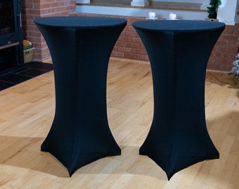 Double Pack Cocktail Party Tables, 3.8ft Tall, Sturdy, Lightweight & easy to assemble, Cardboard Structure Comes with Fabric Stretch Cloth