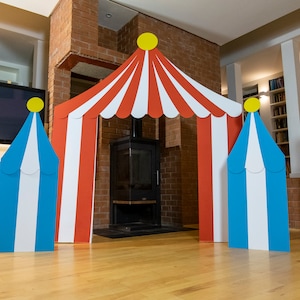 Circus Tent Stands, Huge 7FT Circus Themed Walkthrough Frame, Children's Party Centerpiece Display, folding Cardboard, Reusable