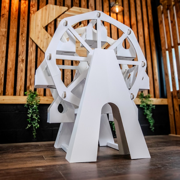 Grande roue de 1,2 m (4 pi), Présentoir pour cadeaux et cadeaux, Vitrine, Centre de table de fête pour enfants ou adultes, Carton pliant, Respectueux de l'environnement