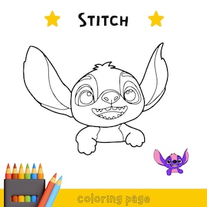 Stitch Coloring Page for Kids SVG Print