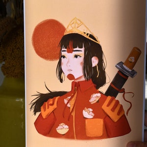 Carte Illustration Feng, guerrière chinoise | A6 et A5