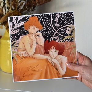 Karta ilustracji inspiracji Muchy: Topaz i szmaragd, bractwo | A6 i kwadrat 17,5 cm