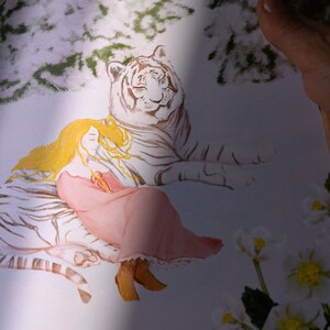 Carte Illustration Tigre et Neige, Eulalie et Hadar | A6, A5 et A4