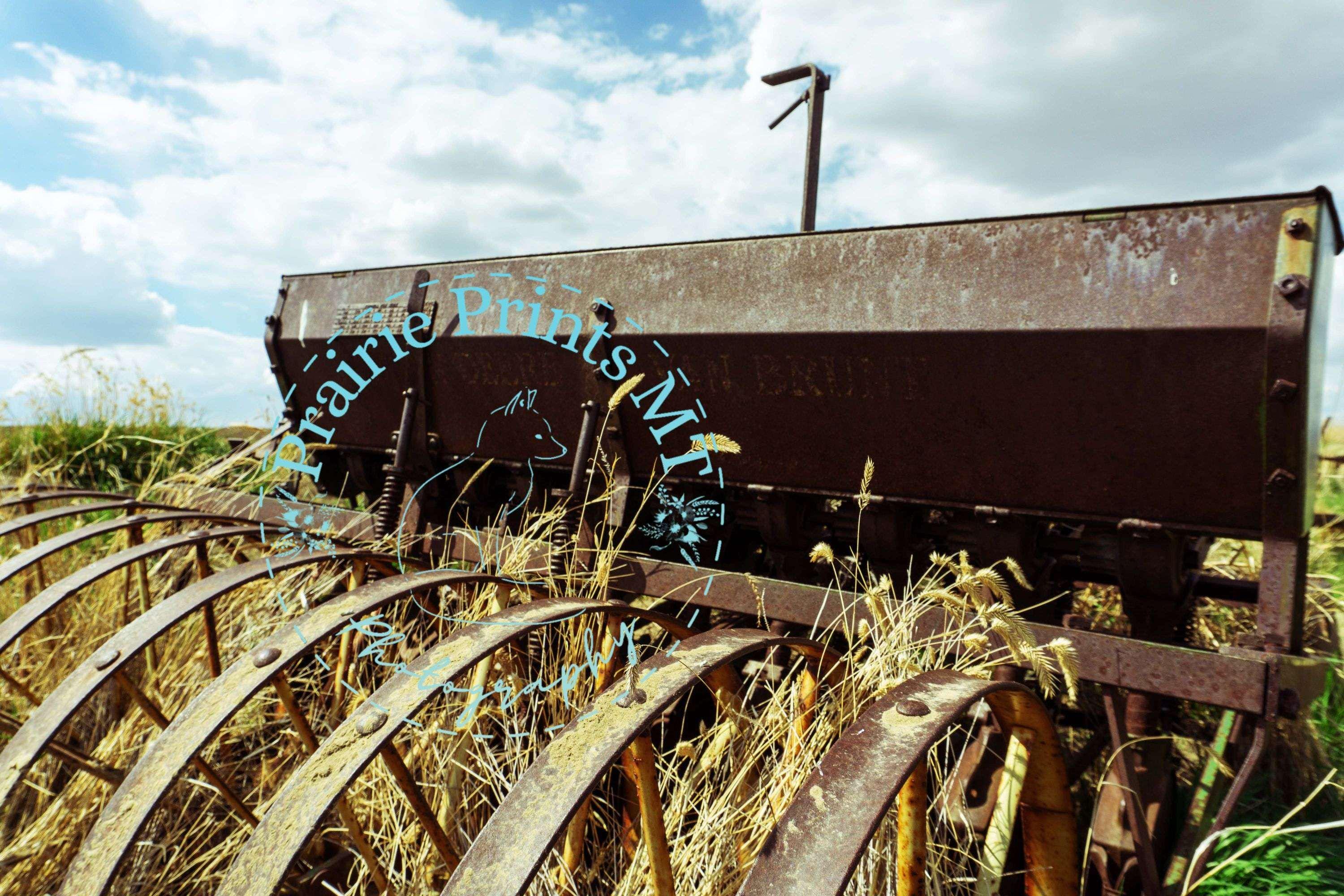 8x12 inches - Vintage Grain Drill Wall Art – Rustic Farm Machinery Print for Country & Barn Decor - Iron and Oats - Vintage Van Brunt Grain Drill Wall Art - Image 1