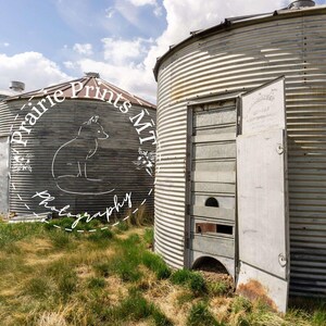 Rustic Grain Bin Wall Art – Weathered Farm Photography Print for Country & Barn Decor - Rustic Farm Photography Print of Weathered Grain Bin
