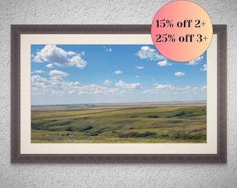 Montana Summer Day, Farmhouse Photography, Rustic Wall Photo, Canvas Print - Unframed Print