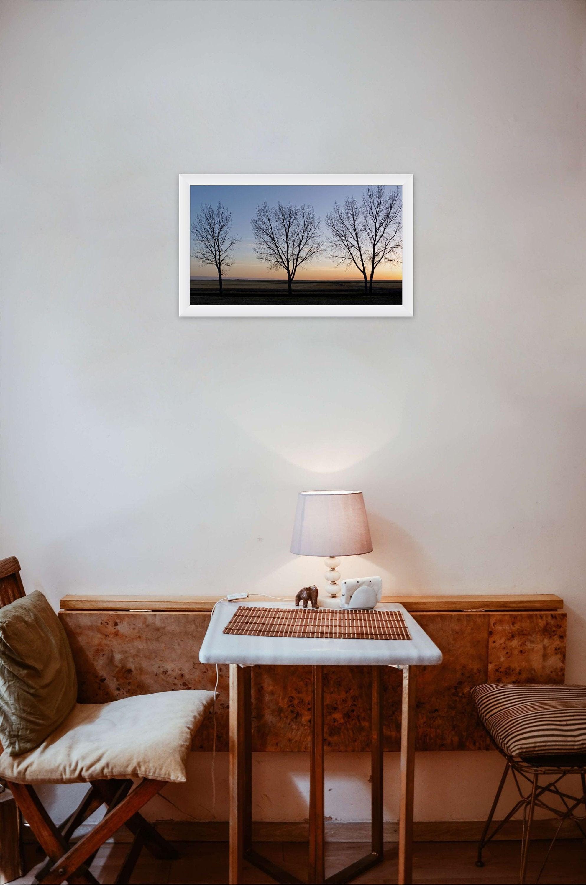 Montana Cottonwood Sunset Silhouettes  Farmhouse Wall Art Photography  Rustic Home Decor - Thumbnail 3