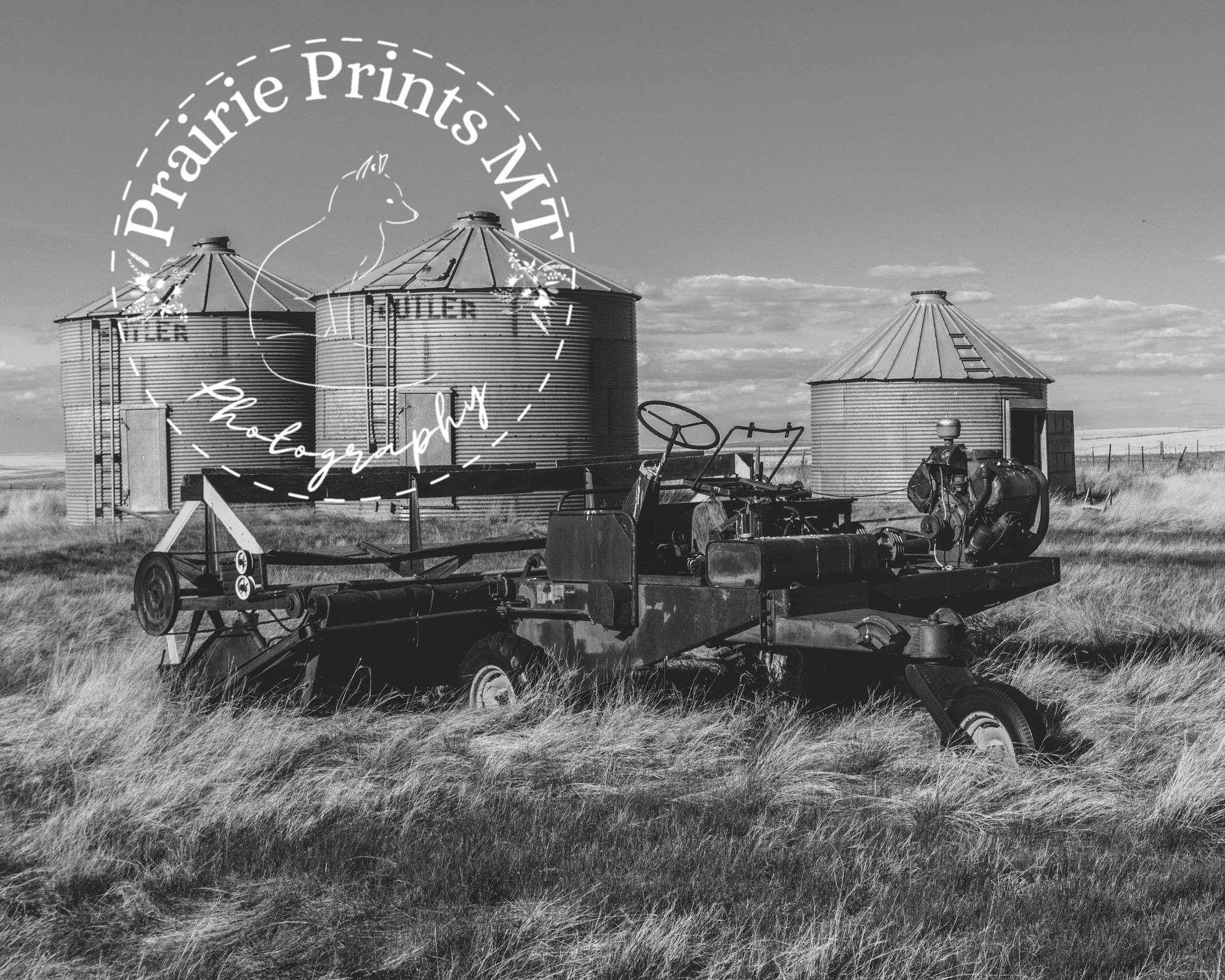 Hay Equipment and Butler Bins (B&W)