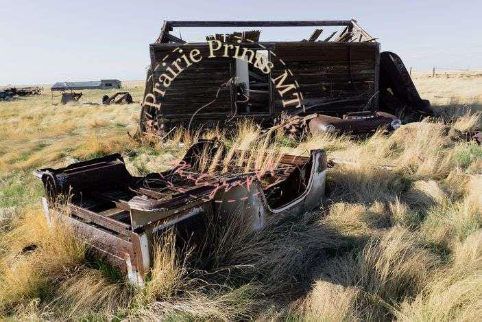 Prairie Relics - Rustic Farm Photography Print of Vintage Car and Homestead 10x15 inches - Image 1