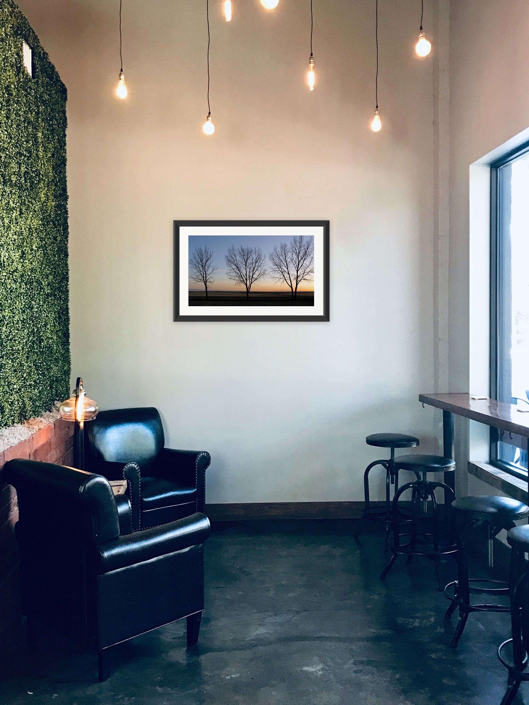 Montana Cottonwood Sunset Silhouettes  Farmhouse Wall Art Photography  Rustic Home Decor - Thumbnail 2