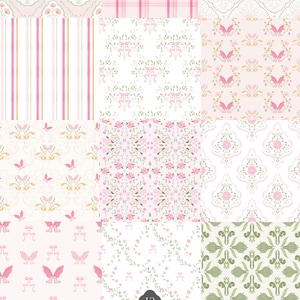 Vintage Bloom is a seamless pattern collection featuring 12 high-resolution pastel digital papers inspired by the grandmillennial, coquette, preppy and cottagecore aesthetics. Perfect for digital scrapbooking, planner stickers, sublimation, stationery design, and handmade crafts.
