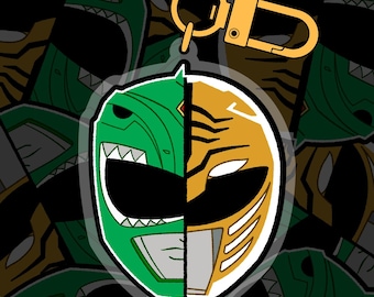 Keychain - Tommy Oliver Green/White Power Rangers 90’s Retro (Mighty Morphin’ Power Rangers) VHS Classic