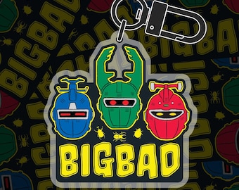 Sticker or Keychain - Big Bad Beetleborgs 90’s Retro Tokusatsu VHS Classic