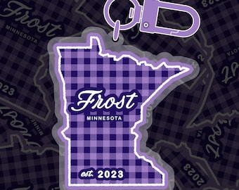 Keychain, Sticker, Magnet or Iron On - Minnnesota Frost - PWHL - Hockey - Minnesota Classic Design