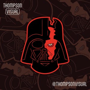 Star Wars Darth Vader Fractured Vinyl Sticker & Keychain