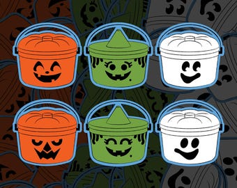 Retro Halloween Boo Bucket Keychains Happy Meal Vintage Inspired